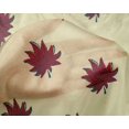 thumbnail image 4 of oneOone Silk Tabby Fabric Leaves Block Printed Fabric 1 Yard 42 Inch Wide, 4 of 4