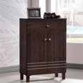thumbnail image 3 of Baxton Studio Felda Brun Foncé Armoire à Chaussures Moderne avec 2 Portes et Tiroir, 3 of 6