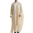 thumbnail image 1 of RXIRUCGD Men's Muslim Robe Arab Middle Robe Long Style Sleeve Long Shirt Fashion Casual Robe, Beige, Size : TG, 1 of 9
