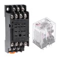 thumbnail image 2 of Unique Bargains HH54P AC 24V Coil 4P4T 14 Pins Electromagnetic Power Relay Red LED with Scoket, 2 of 4