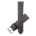 thumbnail image 1 of 20mm Leather Watch Band Strap, Mat Finish, White Stitching, Stainless Steel Buckle, 1 of 7