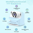 thumbnail image 2 of Proscan Children’s Zero Ink Instant Print Camera, 1080p HD Video Recording, 2.4” Screen, Thermal Printing, Type-C USB, 16X Digital Zoom, Blue, 2 of 13