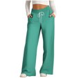 thumbnail image 1 of Pants for Women, Womens Fashionable Striped Printed Drawstring Wide Leg Pants, 1 of 4