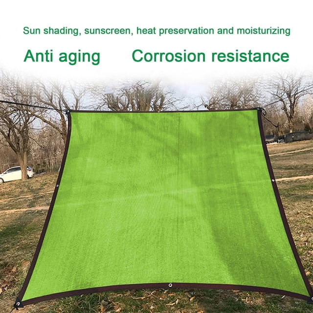 Green Sun Shade Sail for Outdoor Use - Waterproof 185 GSM HDPE Fabric, 95% UV Protection, Includes 8m Rope for Courtyard, Pool, and BBQ Areas