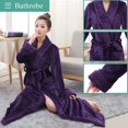 thumbnail image 2 of Artfasion Womens Long Flannel Bathrobe Solid Soft Plush Bath Robe Microfiber Fleece Full Length Sleepwear, 2 of 6