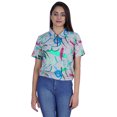 thumbnail image 1 of Moomaya Haut Court Imprimé pour Femmes Été Décontracté T-Shirt à Col à Fermeture à Glissière, 1 of 7