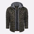 thumbnail image 1 of LOVZFMLL Jackets for Men's Winter Checkered With Button Pockets And Long Sleeved Hooded Casual Jacket, 1 of 5