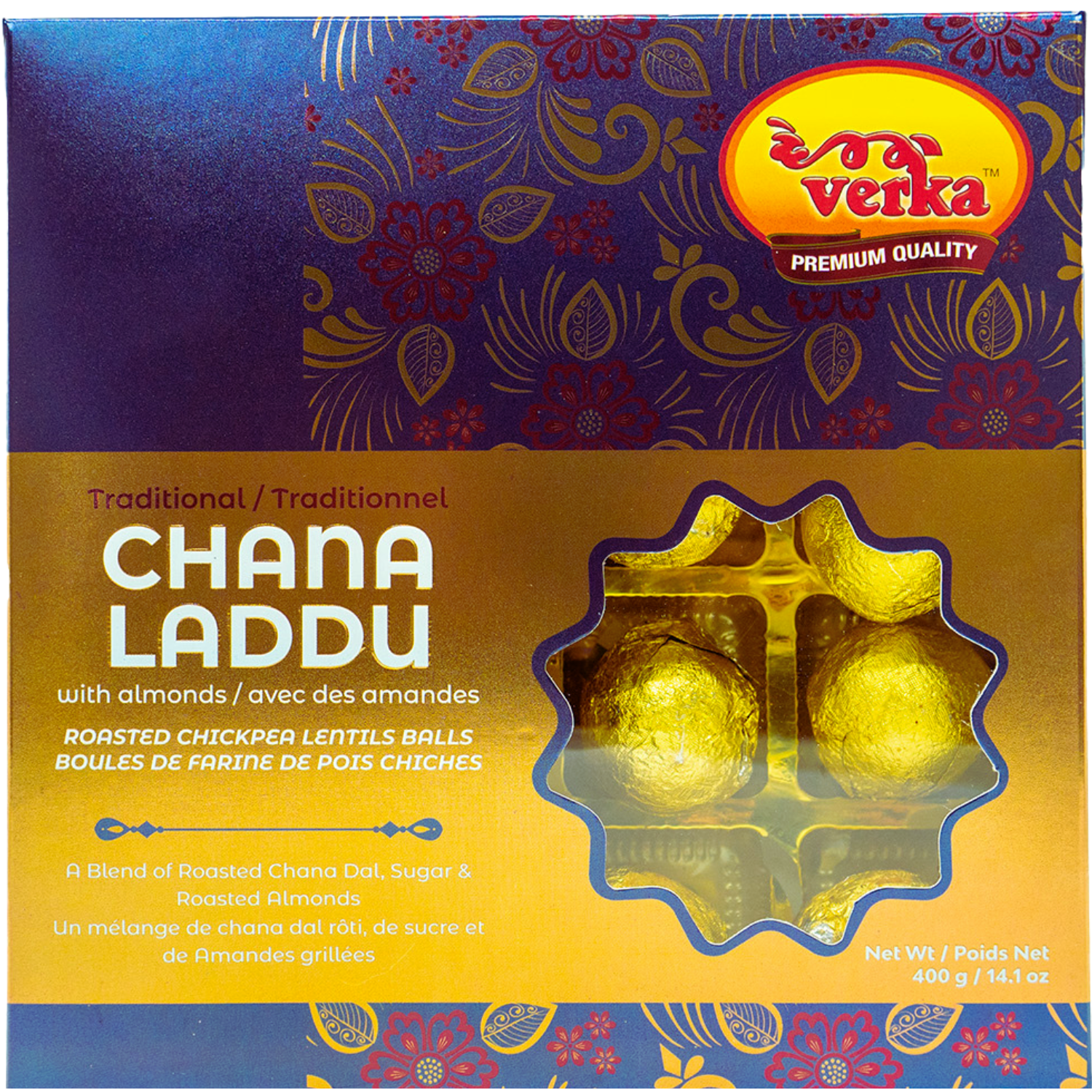 Verka Chana Laddu 400g (Roasted Chickpea Lentils Ball), Gift Pack Ready