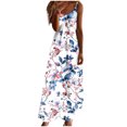 thumbnail image 2 of Ovzne Robes pour Femmes Robe de Plage Robes d'Été pour Femmes Imprimé Sans Manches Col Rond Robe Décontractée Longues Robes Robe de Printemps Imprimée Liquidation, 2 of 5
