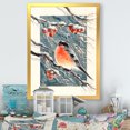 thumbnail image 1 of Designart Taureau de Noël Oiseaux Traditionnel Art Mural Encadré, 1 of 4
