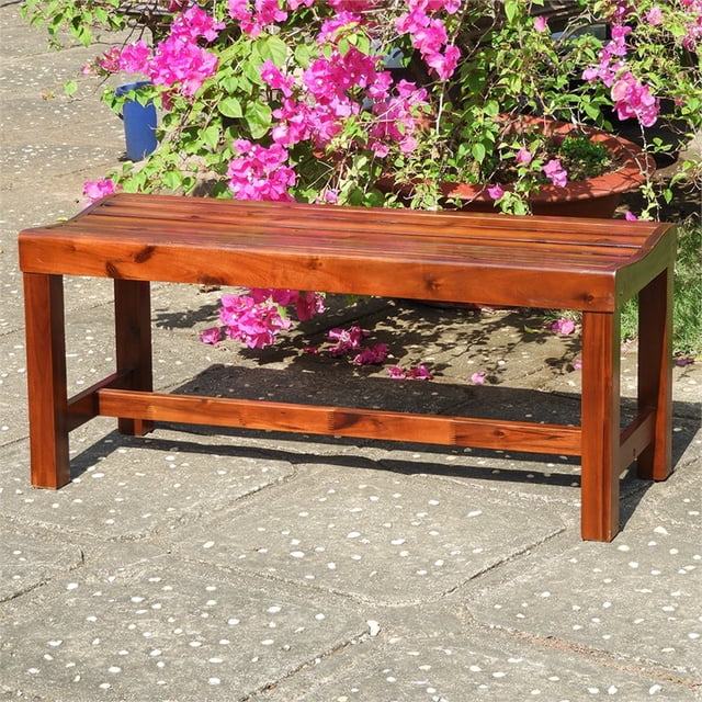 International Caravan Highland Americana 42" Patio Bench in Stain