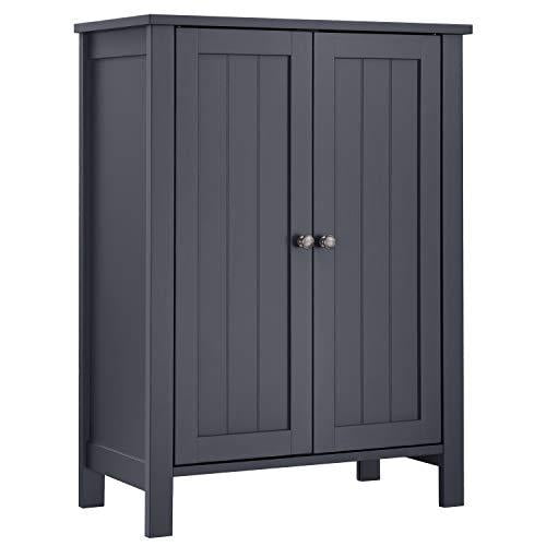 VASAGLE Bathroom Floor Storage Cabinet with Adjustable Shelf, 23.6 x 11.8 x 31.5 Inches, UBCB60GY