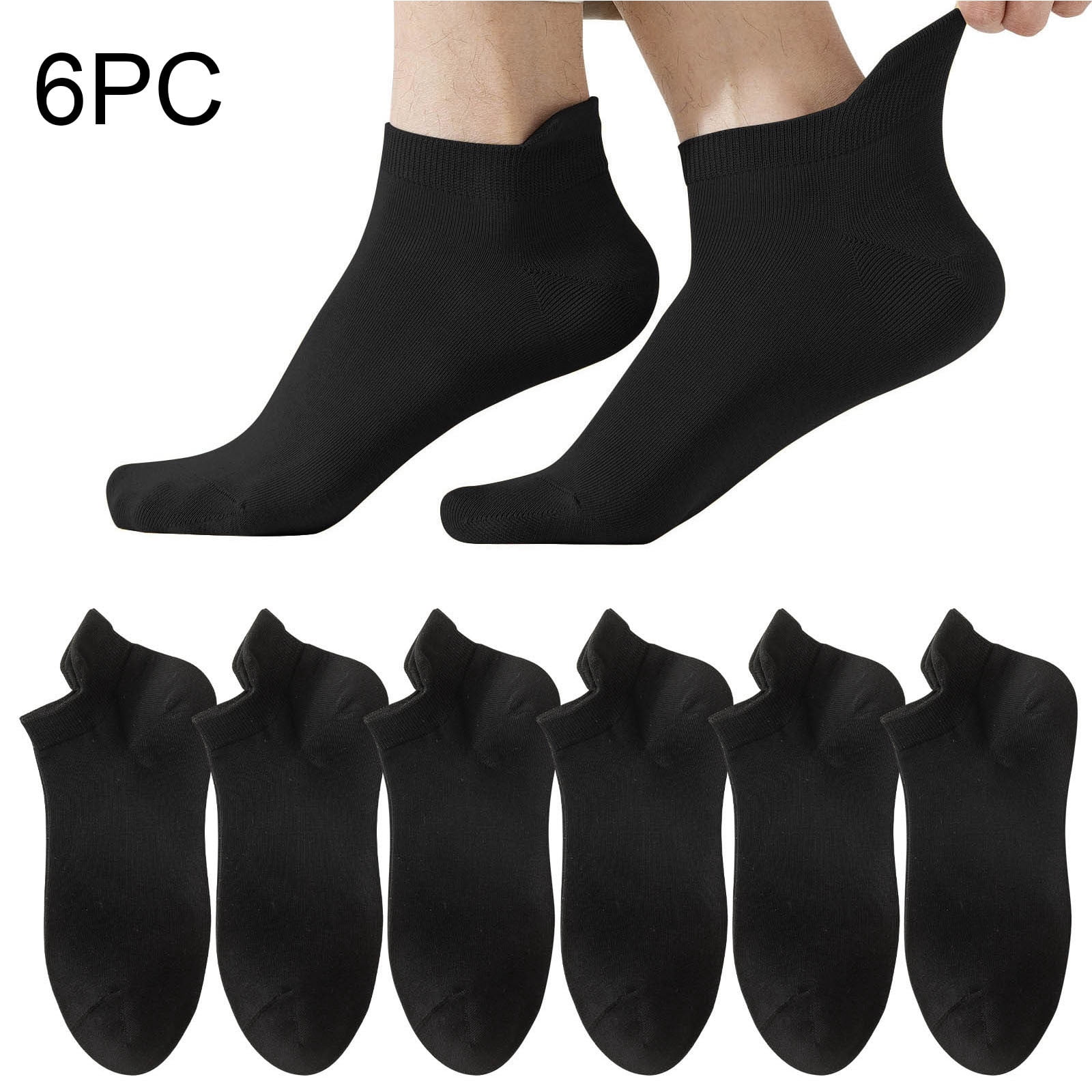 RKSTN Mens Socks 6 Pairs Socks Mesh Ventilation Non Slip Liner Footies Thin Socks Lightweight Socks Soft Breathable Mens Socks