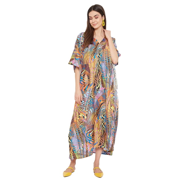 Caftans Longs pour Femmes Grande Taille Robe Caftan Robe de Soirée Fête Été Plage Robe d'Été Manches Kimono Longues Robes Décontractées en Ligne