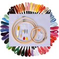 thumbnail image 1 of Cross Stitch Kits for Beginners, 154-Piece Embroidery Kit with Friendship Bracelet String Kit, Bamboo Hoops, Aida Cloth & Comprehensive Embroidery Tools for DIY Crafts, 1 of 8