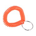 thumbnail image 1 of Unique Bargains Porte-Clés Spirale Extensible en Plastique à Ressorts de Poignet, Orange, Lot de 5, 1 of 5