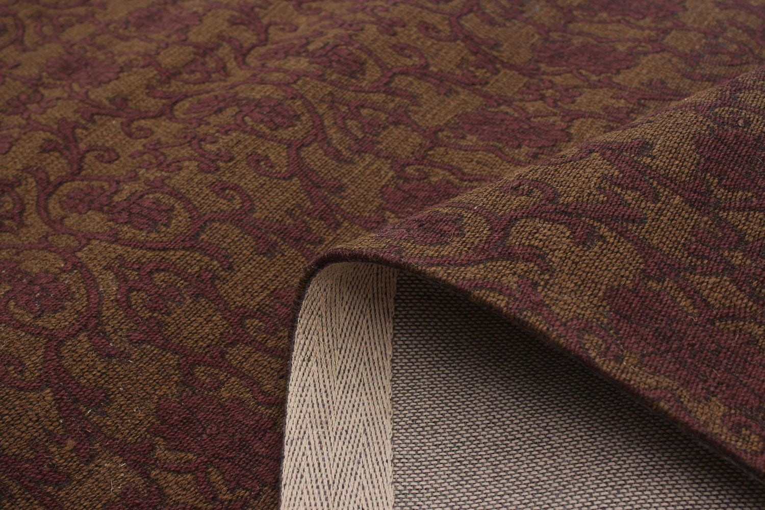 ECARPETGALLERY 4'9" x 6'7" Transitional Collage Handmade Area Rug for Living Room, Dining Room and Bedroom in Brown