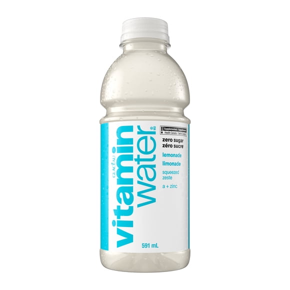 vitaminwater Zero Squeezed Lemonade Nutrient Enhanced Flavored Water Beverage, 591 mL Bottle
