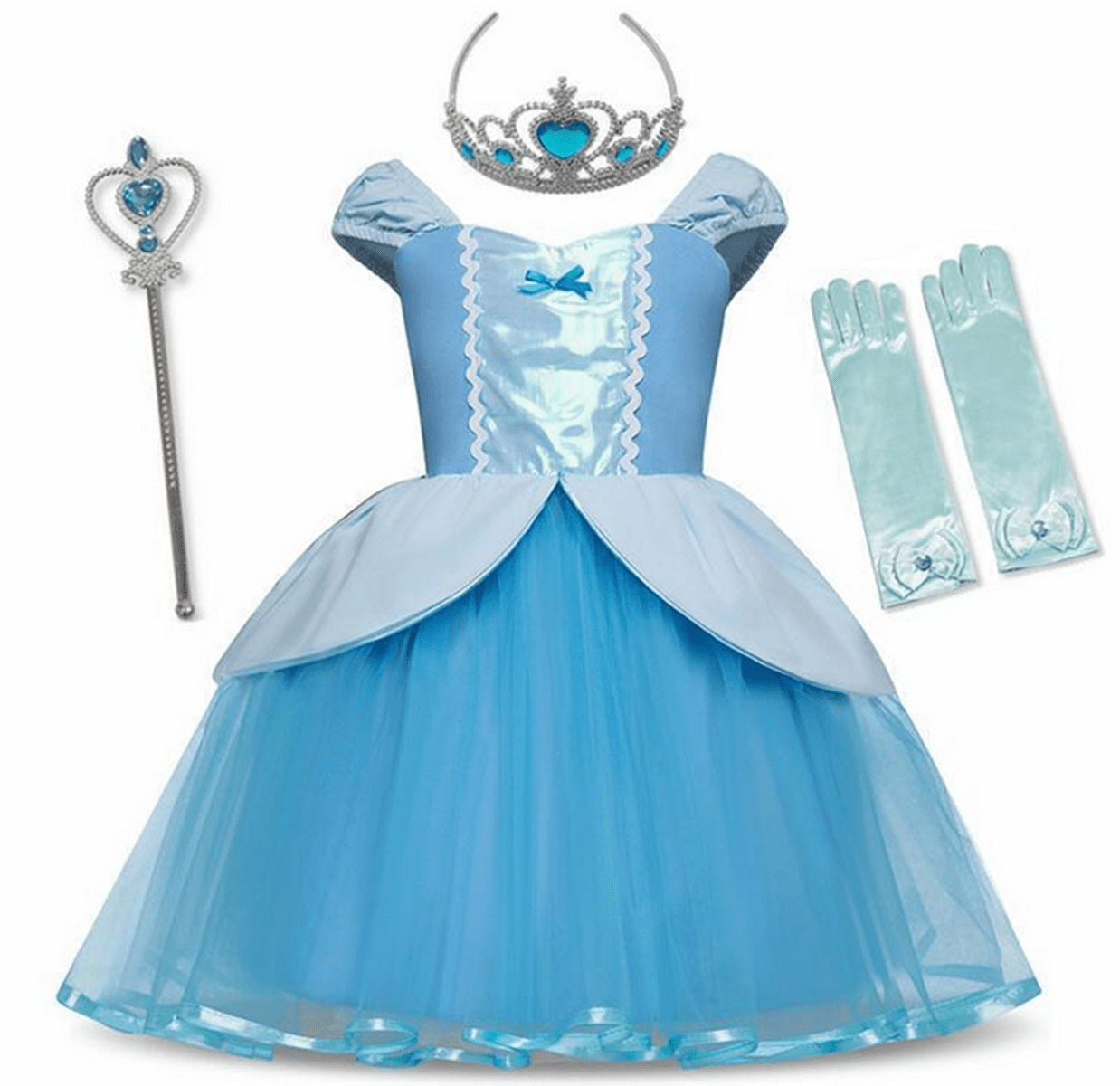 Robe de Déguisement Cosplay pour Filles Princess avec Accessoires