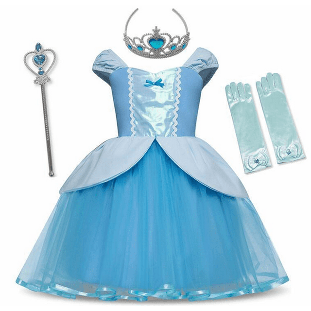 Robe de Déguisement Cosplay pour Filles Princess avec Accessoires