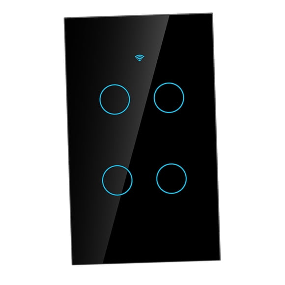 WIFI Touch Screen Switch, Smart Dimmer Switch Touch Smart Wall Switch WIFI Intelligent Switch Single Circle for 4 Way AC 95 to 250V for Lights Household Appliances