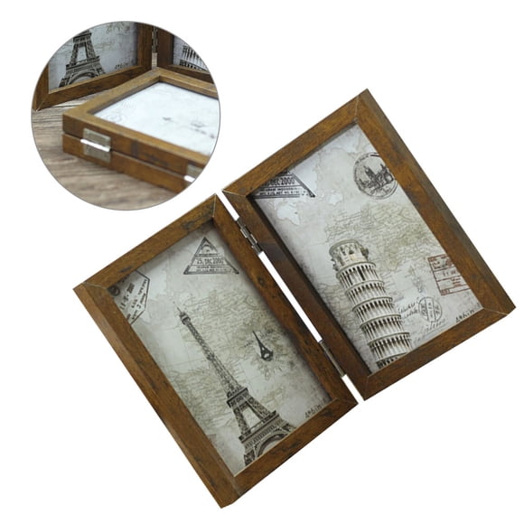 WASHWEPE 1 Piece Foldable Picture Frame Vintage For Best Friends Home