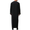 thumbnail image 3 of 2025 Men Shirts Mens Muslim Dress Muslim Mens Bodysuit Romper Robe Arab Middle Robe Casual Button Down Long Sleeve Embroidered Pocket Fresh Clean Threads Men Long Shirt Robe Coat, 3 of 7