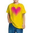 thumbnail image 4 of Posijego T-Shirts de la Saint-Valentin pour Enfants, T-Shirt Graphique avec Cœur, Garçons Filles, Col Rond, Manches Courtes, Hauts Mignons, 4 of 4