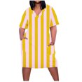 thumbnail image 1 of Pisexur Robes d'Été pour Femmes Mode à Imprimé Floral Robe Soleil Décontractée Ample à Col en V à Manches Courtes Robes T-Shirt Fluides Surdimensionnées Robe de Plage avec Poches Grande Taille Robe Mi-Mollet L-5TG, 1 of 5