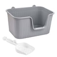 thumbnail image 4 of DOLITY Cat Litter Basin Bedpan Kitten Potty Toilet with Portable Open Gray XL, 4 of 9