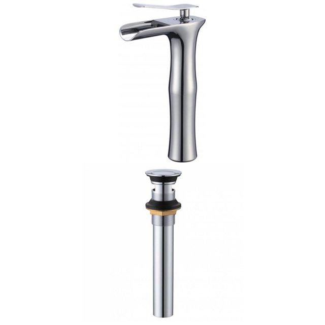 American Imaginations AI-33696 Deck Mount CUPC Approved Lead Free Brass Faucet Set In Chrome Color - Overflow Drain Incl.