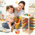 thumbnail image 3 of 1Set Wooden Board Games with Colorful Sticks Dice,Wooden Pick-Up Sticks Game,Classic Wooden Stick Game - Family Tabletop Pick-Up Toy,Builds Fine Motor Skills & Counting,Math Learning Toys(Clear), 3 of 8