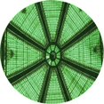 thumbnail image 1 of Ahgly Tapis Rond Lavable en Machine Intérieur Transitionnel Vert Émeraude Profond, 5 Pieds Rond, 1 of 7
