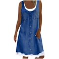 thumbnail image 2 of zanvin Robes d'Été pour Femmes Hauts pour Femmes Manches Courtes Fente Latérale T-Shirt Décontracté Robe Courte de Fête WH/L, 2 of 4