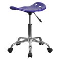thumbnail image 2 of Siège tracteur bleu profond vibrant et tabouret chromé, 2 of 7