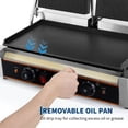 thumbnail image 3 of AKDSteel Commercial Panini Grill, 1800w Electric Sandwich Maker With 9"x9" Full Grooved Enamel Plate And Temp Control, 3 of 8