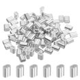 thumbnail image 1 of 1/8" 3mm Aluminum Crimping Loop Sleeve Double Ferrule, Silver 100pcs, 1 of 5
