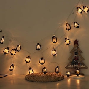 Lumières à cordes solaires avec des nuances cylindriques en lin.Lumières de fées LED pour intérieur extérieur Décor.Luminaire décoratif ambiant pour chambre Courtyard Jardin Patio Vibes de Noël