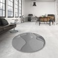thumbnail image 4 of Ahgly Company Machine Washable Indoor Round Transitional Sonic Silver Gray Area Rugs, 4' Round, 4 of 7
