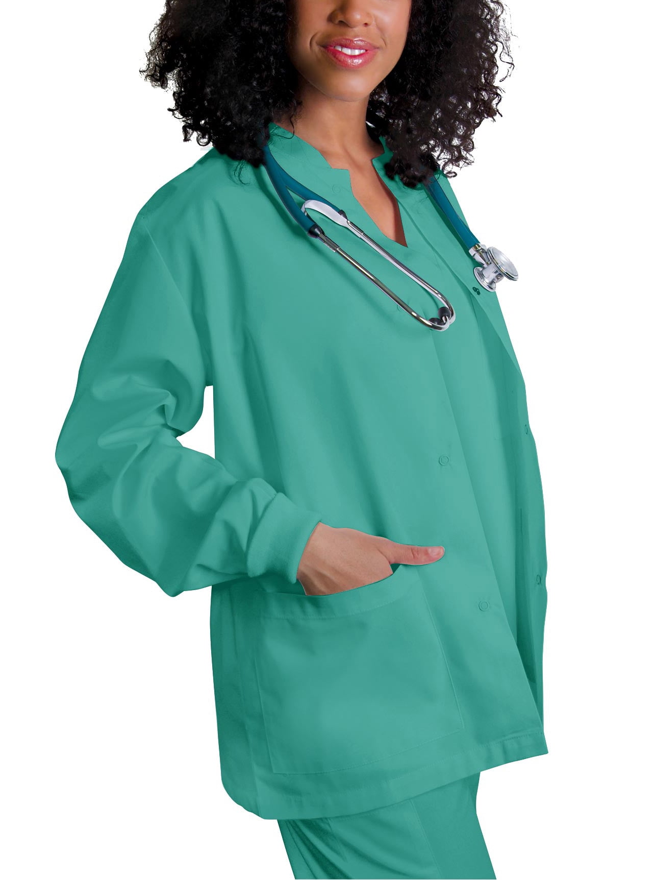 Adar Universal Women's Round Neck Warm-Up Scrub Jacket, Available in 39 Colors