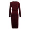 thumbnail image 5 of Gspmoly Robes pour Femmes, Mode Décontractée Robe à Enfiler pour Femme à Manches Longues à Col en V Aguichant à Épaules Dénudées Robe de Cocktail jusqu'à 65 % de Rabais, 5 of 5