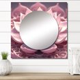 thumbnail image 1 of Designart "Delicate Blooming Pink Nelumbo Nucifera II" Lotus Square Mirror For Wall Decor - Large Pink Square Mirror Printed Wall Decor - Modern Square Living Room Mirror, 1 of 5
