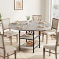 thumbnail image 1 of Eastvita 47.2-Inch Round Dining Table for 4 Roman Column Dining Table with 1.2-Inch Board/Storage Space - Grey Storage Metal Kitchen Table for Kitchen/Dining Room/Living Room, 1 of 4