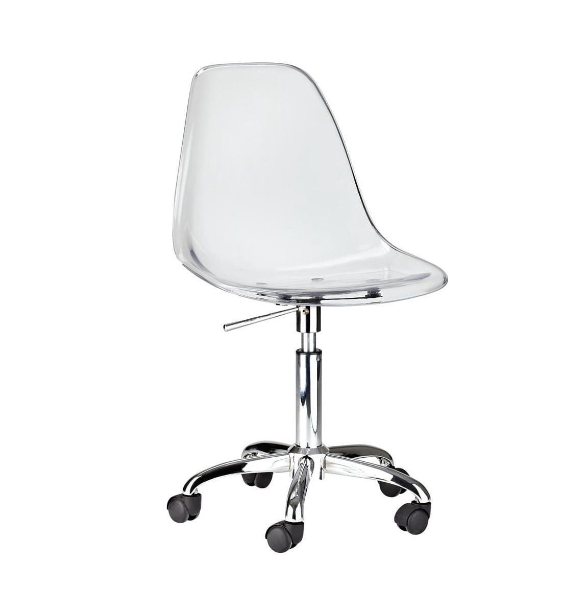Eiffel Office Chair Acrylic Wheels Task Chair Mid Back Clear
