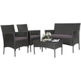 thumbnail image 2 of Costway Ensemble de Mobilier de Patio en Rotin 4 Pcs Canapé Coussiné Table Basse Cour Arrière Gris, 2 of 10
