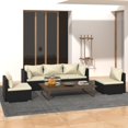thumbnail image 1 of vidaXL 5 Piece Garden Lounge Set with Cushions Poly Rattan Black, 1 of 4