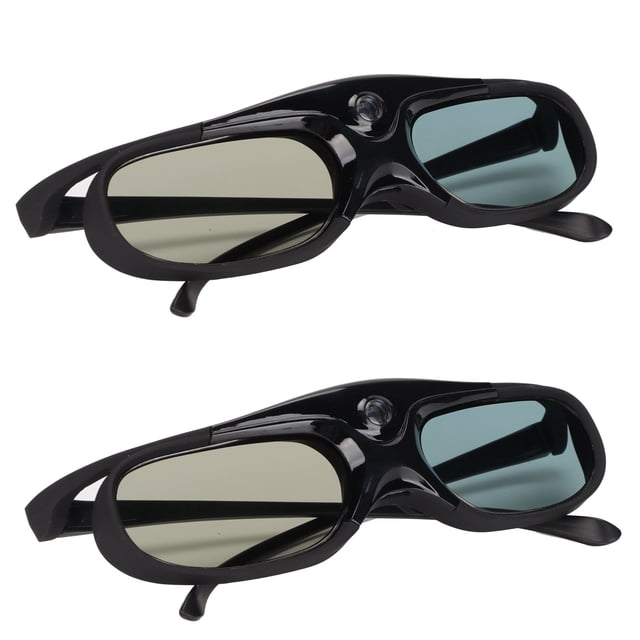 DLP Link 3D Glasses, 3D Active Shutter Glasses Rechargeable LCD Lens 2Pcs Fashion For 3D Movie