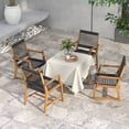 thumbnail image 3 of Gymax Patio 4PCS Acacia Wood Dining Chairs All-Weather Rope Woven Armchairs Outdoor, 3 of 9