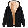 thumbnail image 3 of Chandails en Molleton à Capuche pour Femmes, Veste d'Hiver Douce avec Poches pour Sports Extérieurs Décontractés, 3 of 4