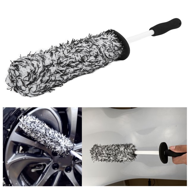 Soft Microfiber Car Wheel Tire Cleaning Brush, Multipurpose Long Reach for Spokes, Rims, Exhaust, Bumper, Mudguard